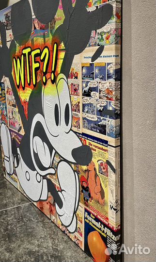 Картина акрилом на холсте граффити поп арт Микки М