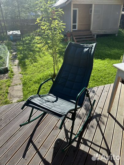 Кресло шезлонг складное с тканью