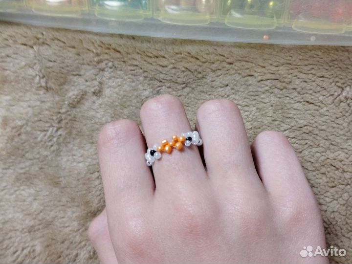 Колечко утя из бисера