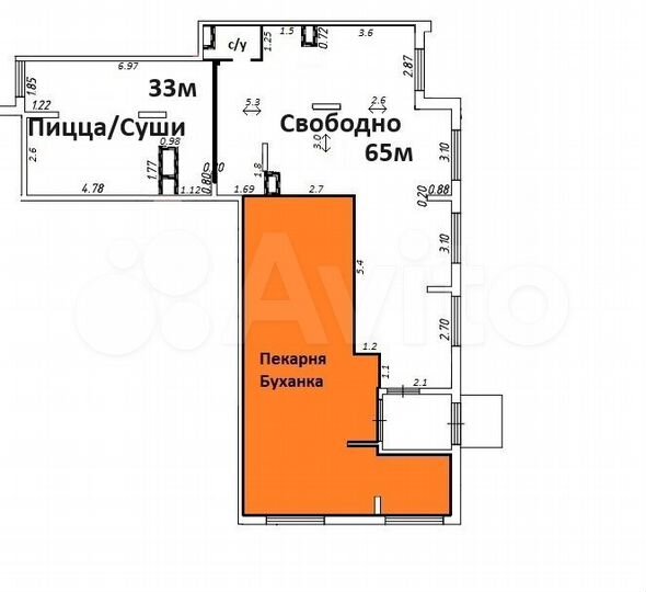 Свободного назначения, 65 м²