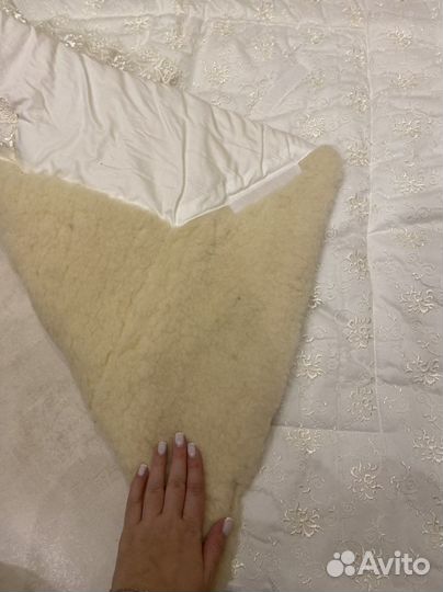 Зимний конверт-одеяло на выписку с шерстью