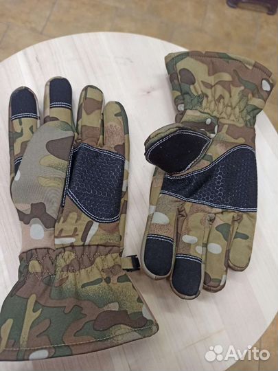 Перчатки тёплые камуфляж для квадроцикла