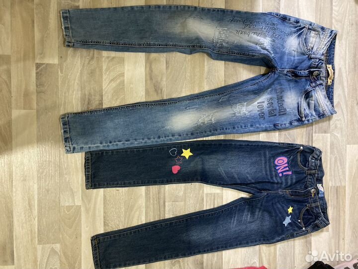 Джинсы брюки для девочки 120-140