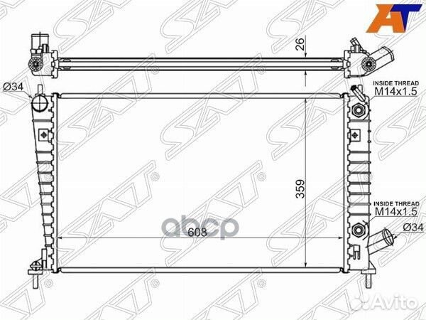 Радиатор saab 9-5 2.0T/2.3T 97-10 SAT SA0001 SA