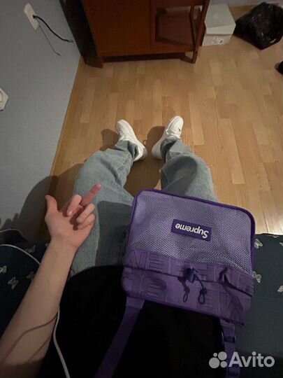 Сумка Suprme side bag (violet) FW 21