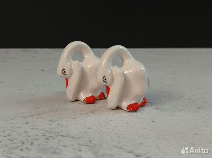 Статуэтки гуси лебеди пара фарфор лфз винтаж