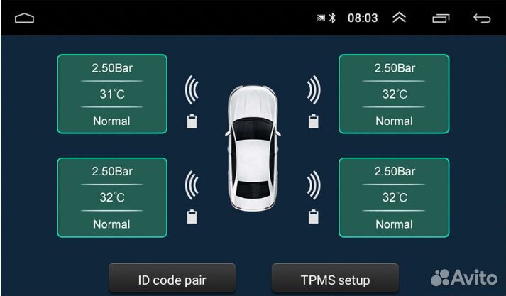Датчики давления в шинах tpms для Android