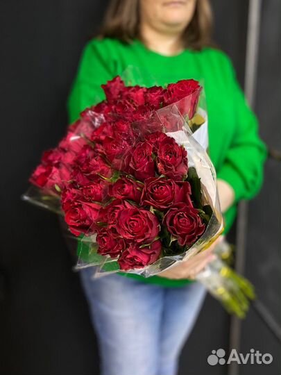 Красная роза 50см