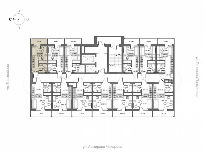 Апартаменты-студия, 17,9 м², 3/19 эт.