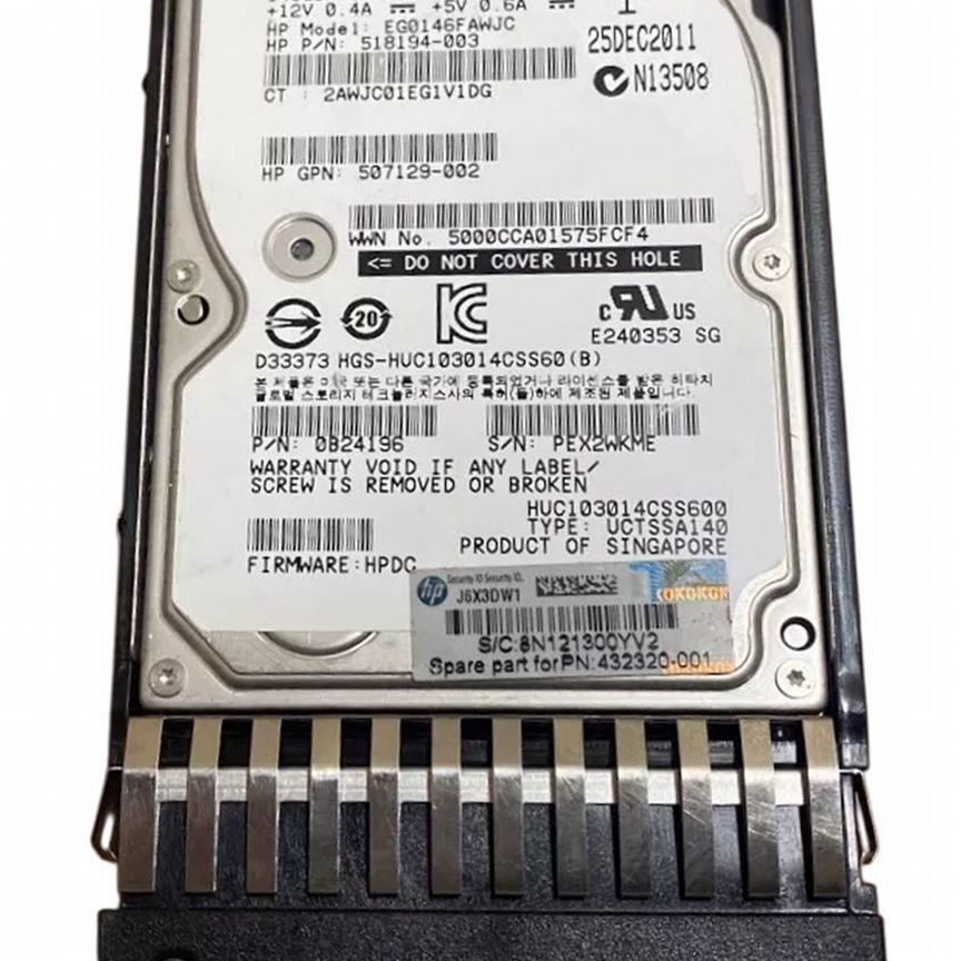 [EG0146FAWJC] Жесткий Диск Hp 146gb Sas 2,5" Hdd Eg0146fawjc