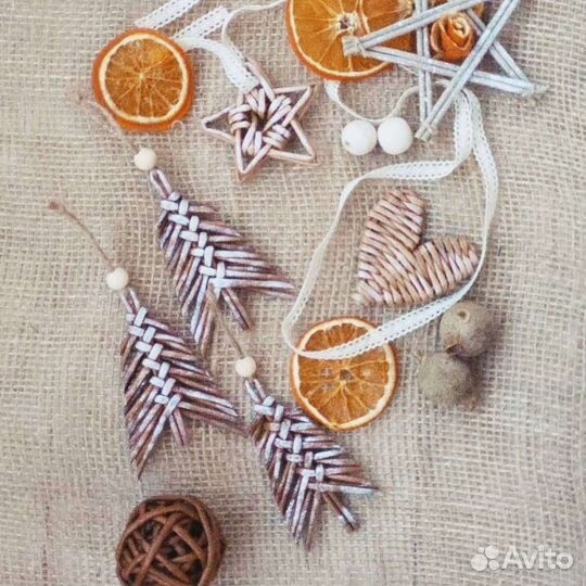 Плетеный новогодний декор