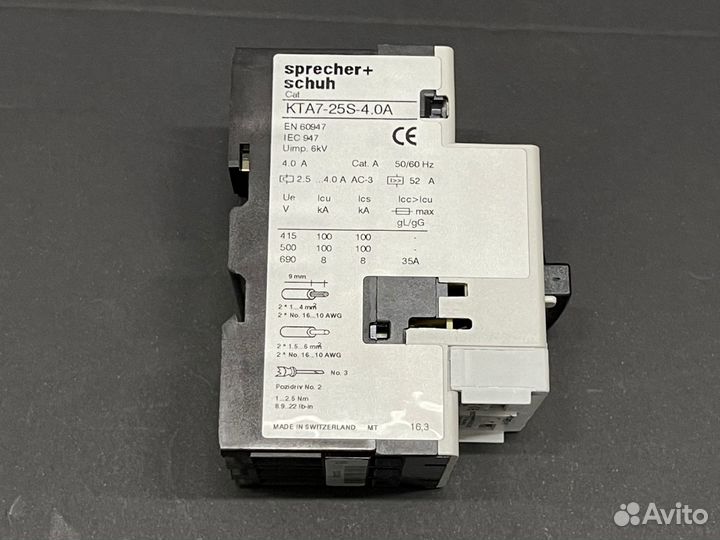 Sprecher schuh KTA7-25S-4.0A новый, без упак. 1 шт