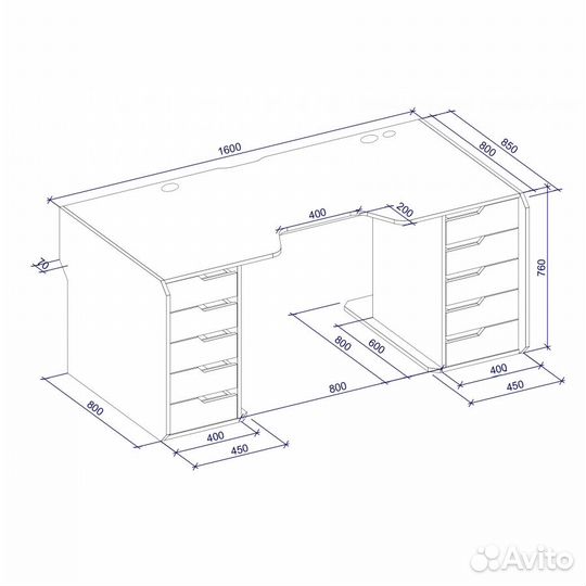 Компьютерный стол zeus viking новый