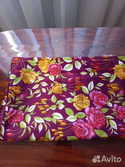 Ткань натуральная атлас СССР цветы