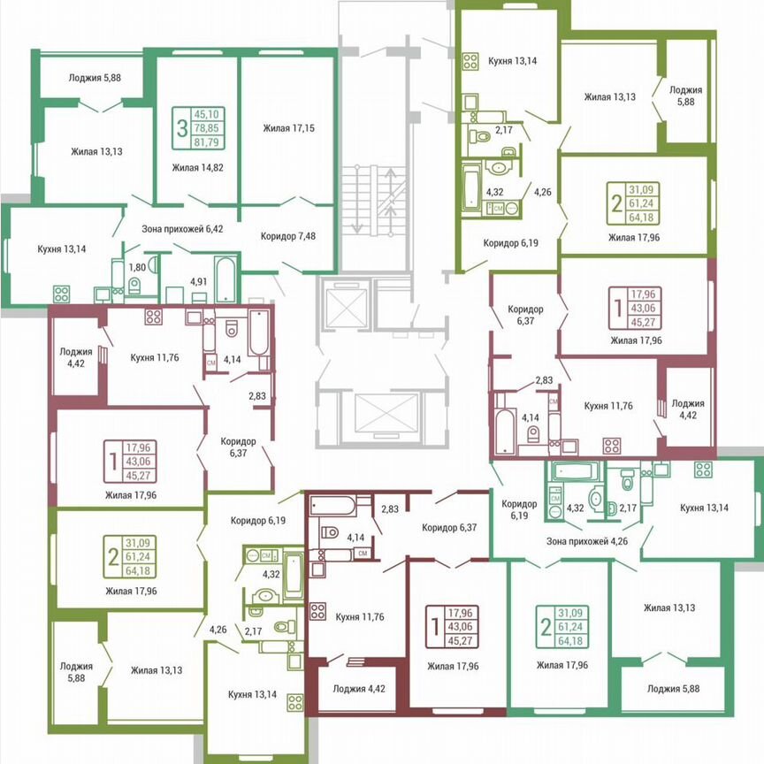 1-к. квартира, 45,3 м², 4/19 эт.