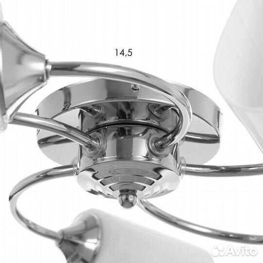 Люстра 'Батист' 5х60Вт Е27 хром 55х55х15см