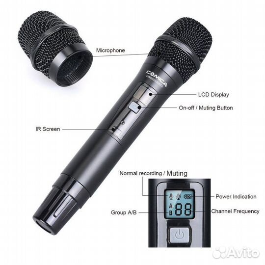 Репортёрский радио-микрофон Comica CVM-WM200/300HT