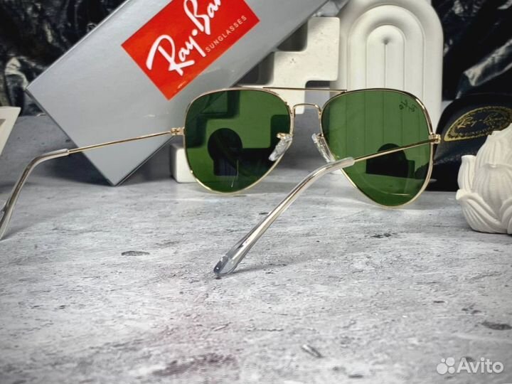 Очки Ray Ban Aviator золотые