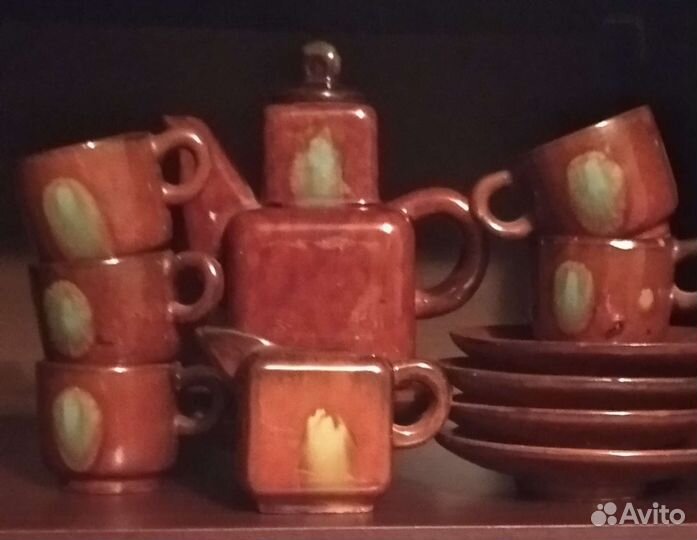 Кофейный сервиз глиняный, времён СССР