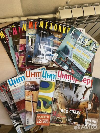 Журналы по интерьеру Мезонин и Интерьер, 18 штук