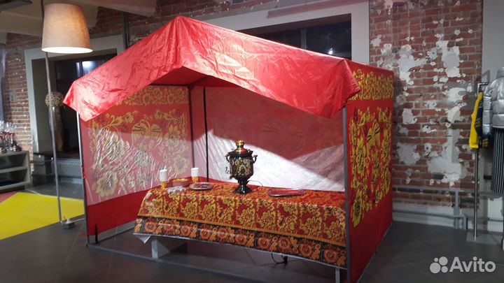 Аренда палатки с принтом Хохлома (3 на 2 метра)