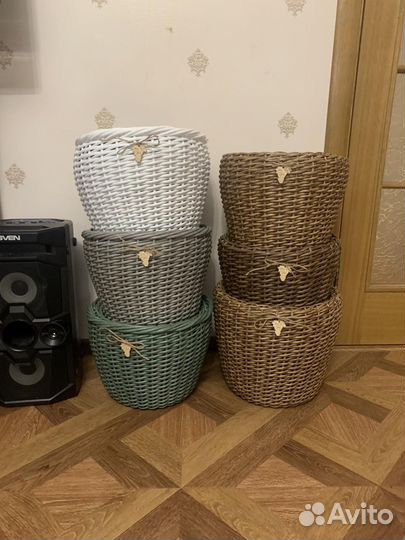 Кашпо из ротанга