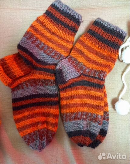 Носки шерстяные вязаные