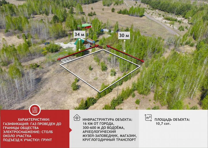 Участок 10,7 сот. (СНТ, ДНП)