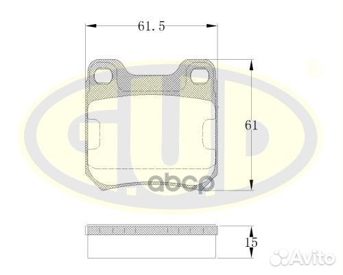 Колодки тормозные дисковые зад GUD GBP023900