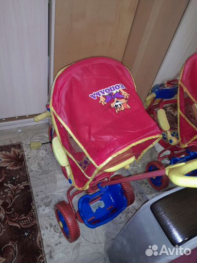 Детский велосипед трехколесный с ручкой