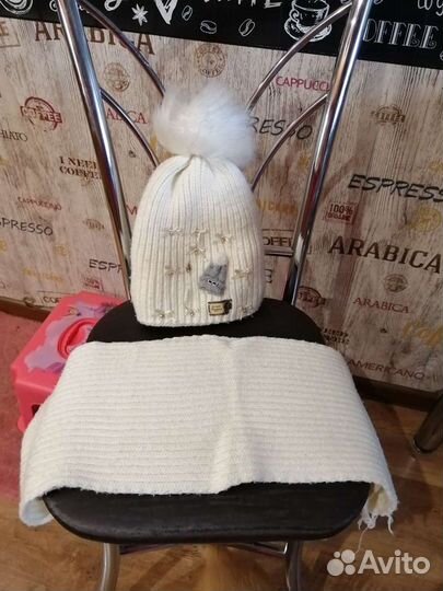 Зимняя шапка и снуд для девочки