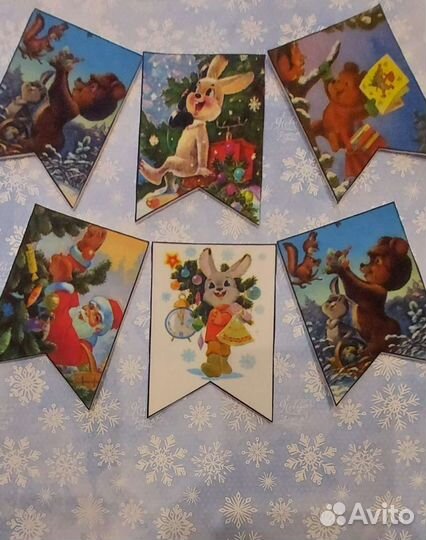 Новогодние флажки на елку