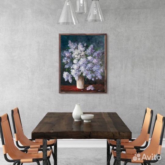Картина маслом на холсте Сирень