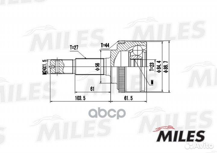 Шрус nissan primera P12 1.6-1.8 01-07 нар. +ABS