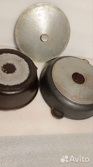 Сковороды из литого алюминия, СССР, тяжелые