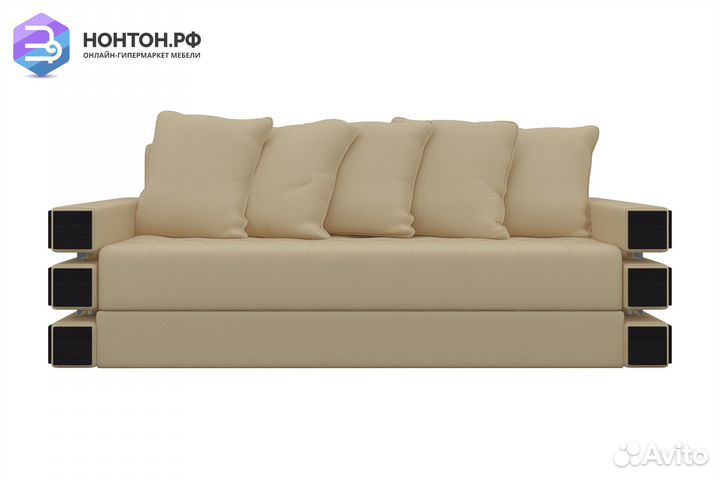 Диван еврокнижка Венеция экокожа бежевая