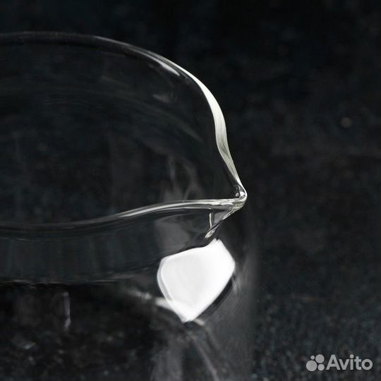 Чайник стеклянный заварочный с бамбуковой крышкой