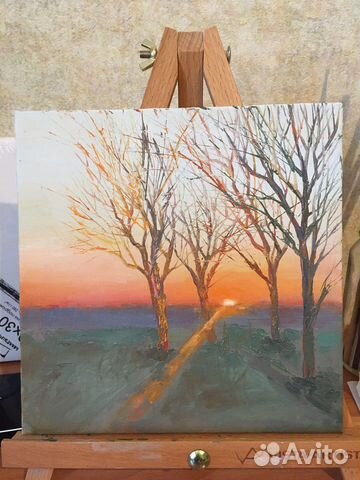 Картина маслом Рассвет Пейзаж