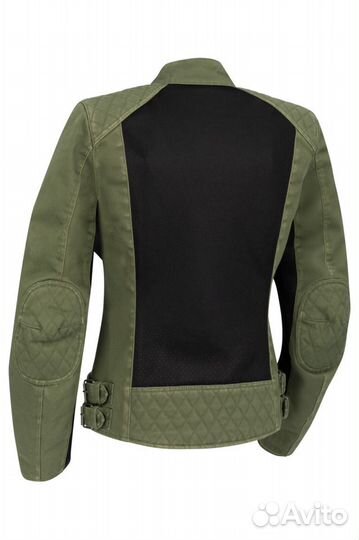 Motorradjacke Segura Lady Vanda Khaki-Schwarz Damen grün