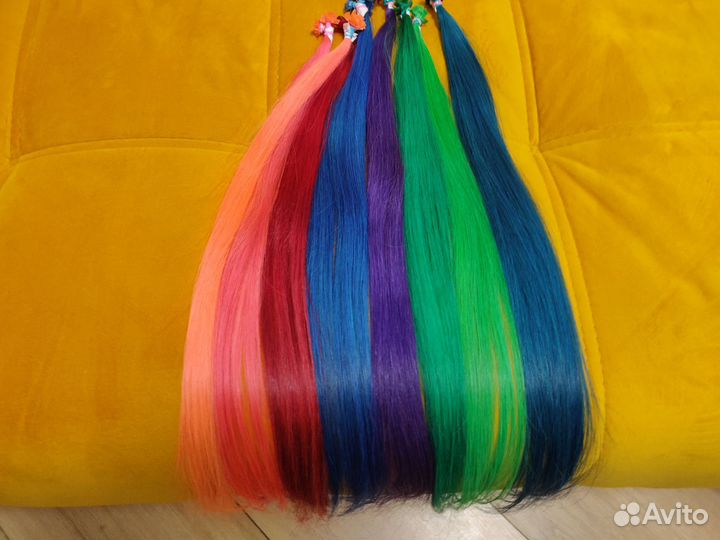 Цветные волосы для наращивания 60 см