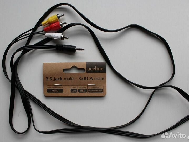 Кабель соединительный, 3.5 Jack male - 3xRCA male