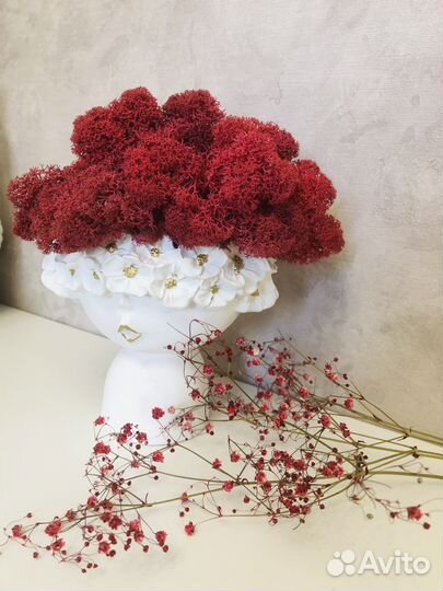 Гипсовая статуэтка со стабилизированным мхом