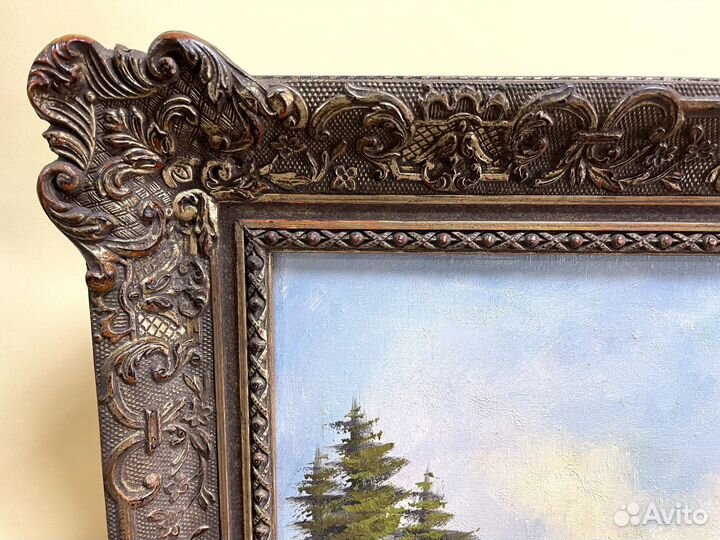 Винтажная картина, масло, холст 