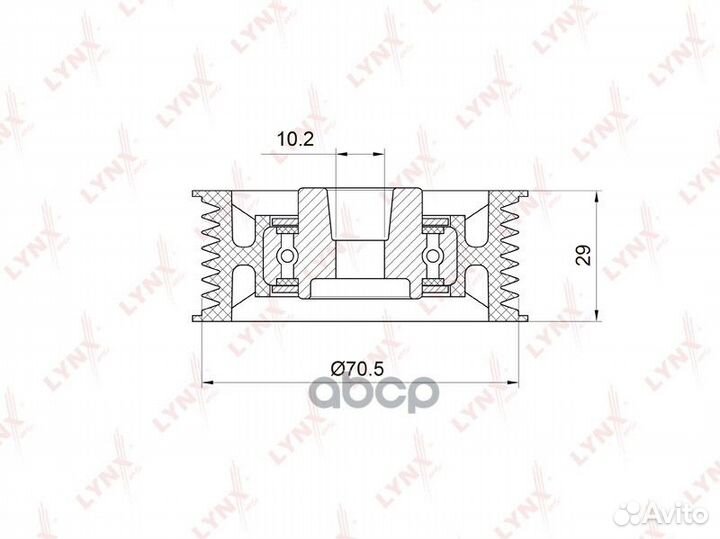 Ролик обводной приводного ремня PB7022 lynxauto