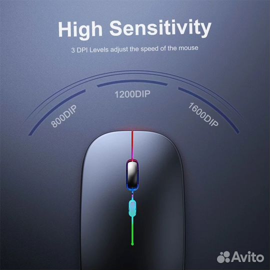 Мышь беспроводная аккумуляторная с RGB-подсветкой