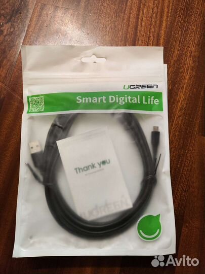 Кабель ugreen USB 2.0 A to Micro USB 3 м чёрный