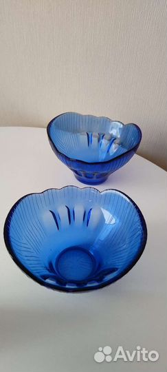 Салатник синее стекло СССР