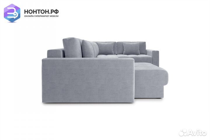 Диван п-образный тик-так Монарх серый