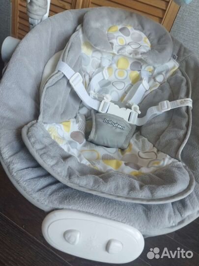 Детские электронные качели шезлонг 2в1