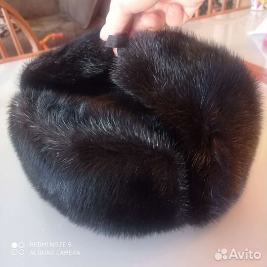 Шапка ушанка из цельной норки 57 Теплейшая